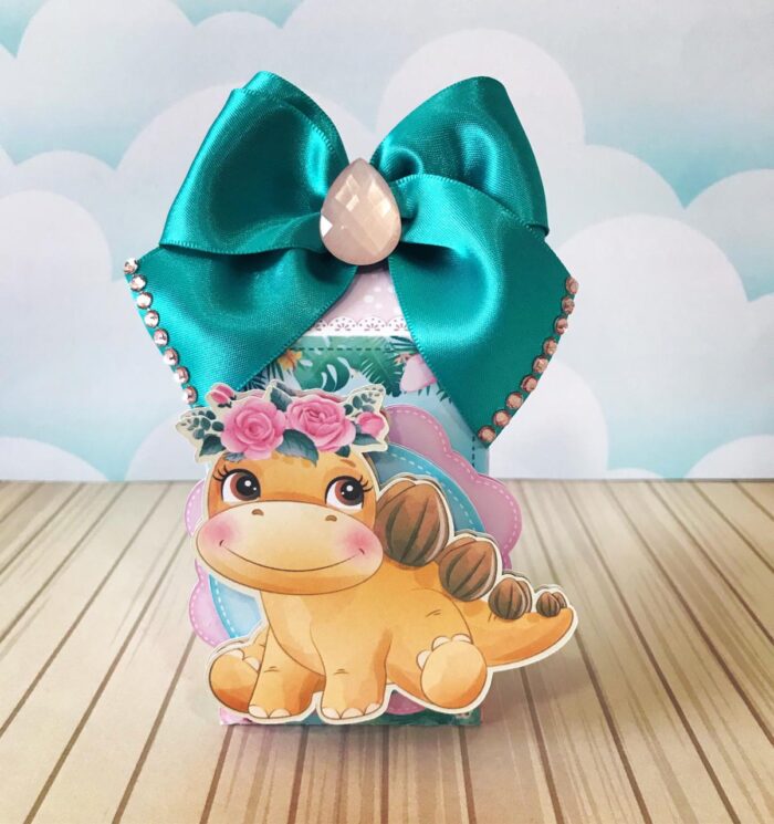 Kit Festa Dino Baby Menina Rosa Personalizadas Aniversário - Imagem 8
