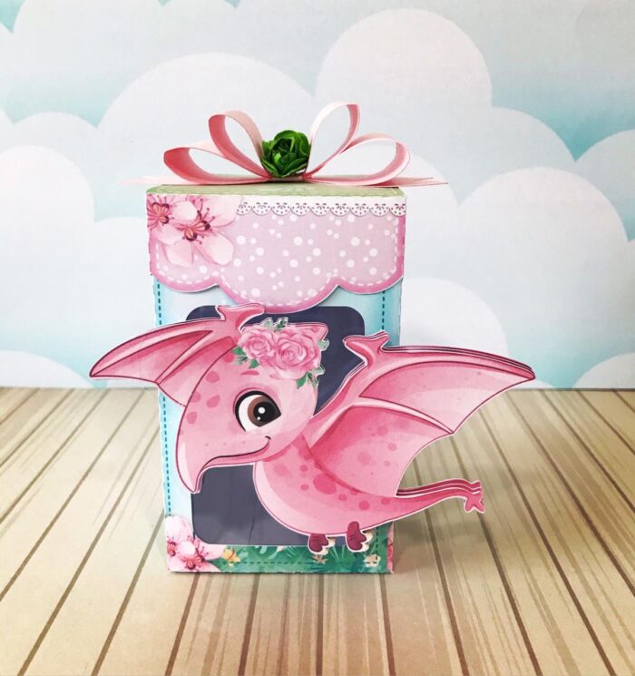 Kit Festa Dino Baby Menina Rosa Personalizadas Aniversário - Imagem 5