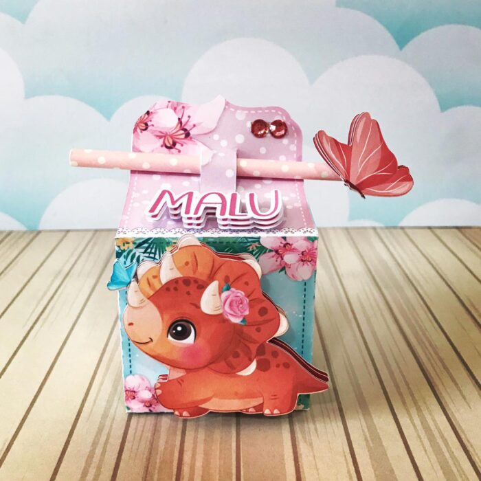 Kit Festa Dino Baby Menina Rosa Personalizadas Aniversário - Imagem 4