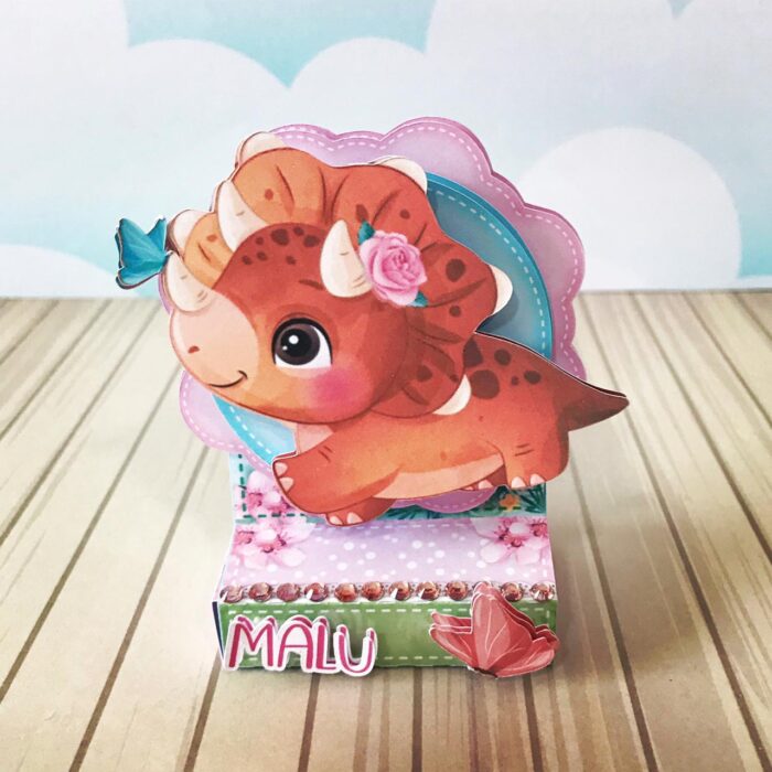 Kit Festa Dino Baby Menina Rosa Personalizadas Aniversário - Imagem 2
